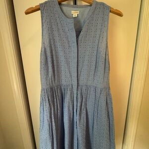 J. Crew Blue Sleeveless V-Neck Sundress